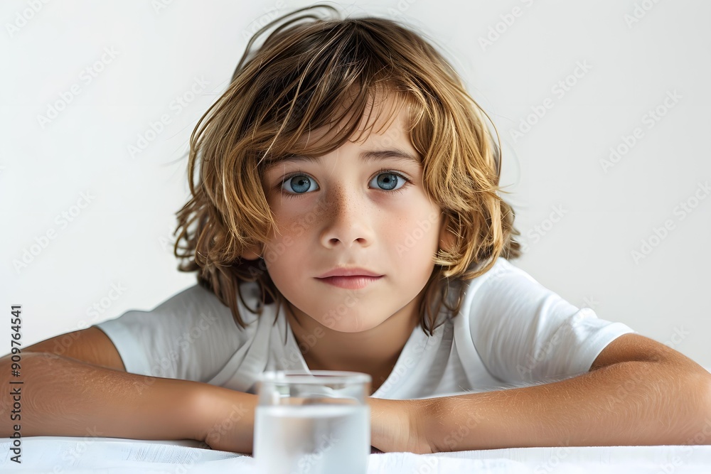 Portrait of a boy with blue eyes and freckles Portrait of a boy with blue eyes and freckles