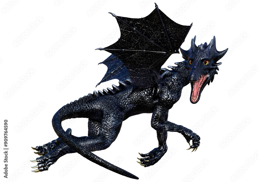 3D Rendering Fairy Tale Dragon on White 3D Rendering Fairy Tale Dragon on White