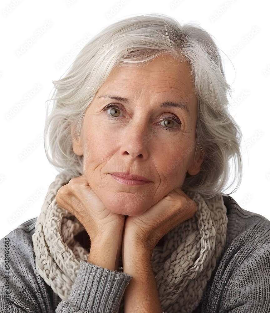 Portrait of a Senior Woman with Gray Hair Portrait of a Senior Woman with Gray Hair