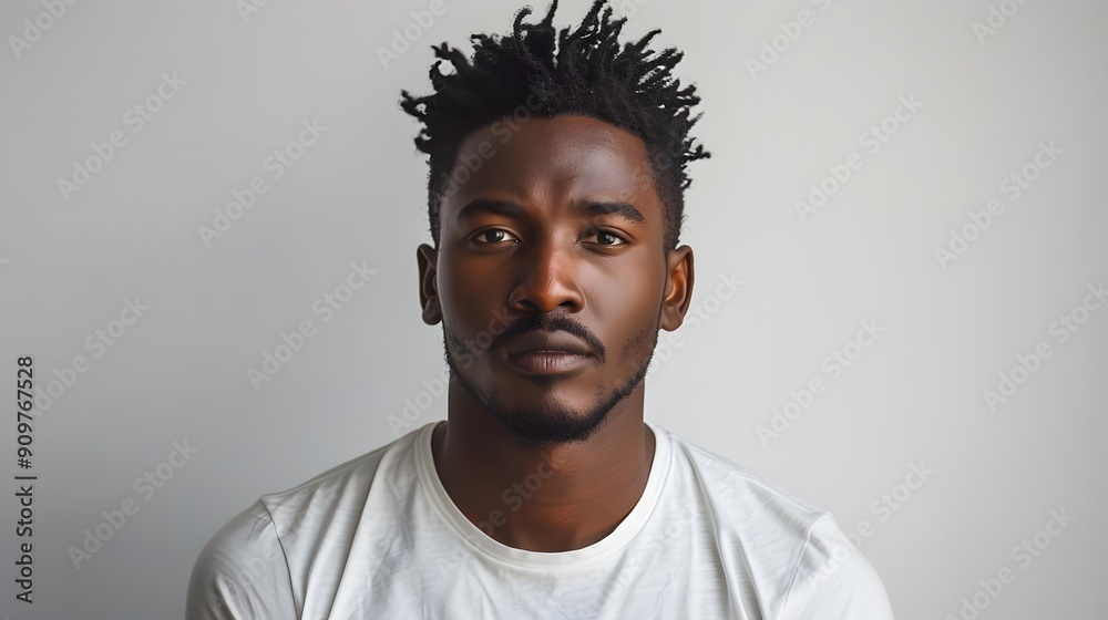 Fototapeta premium Portrait of a Young African Man with Dreadlocks