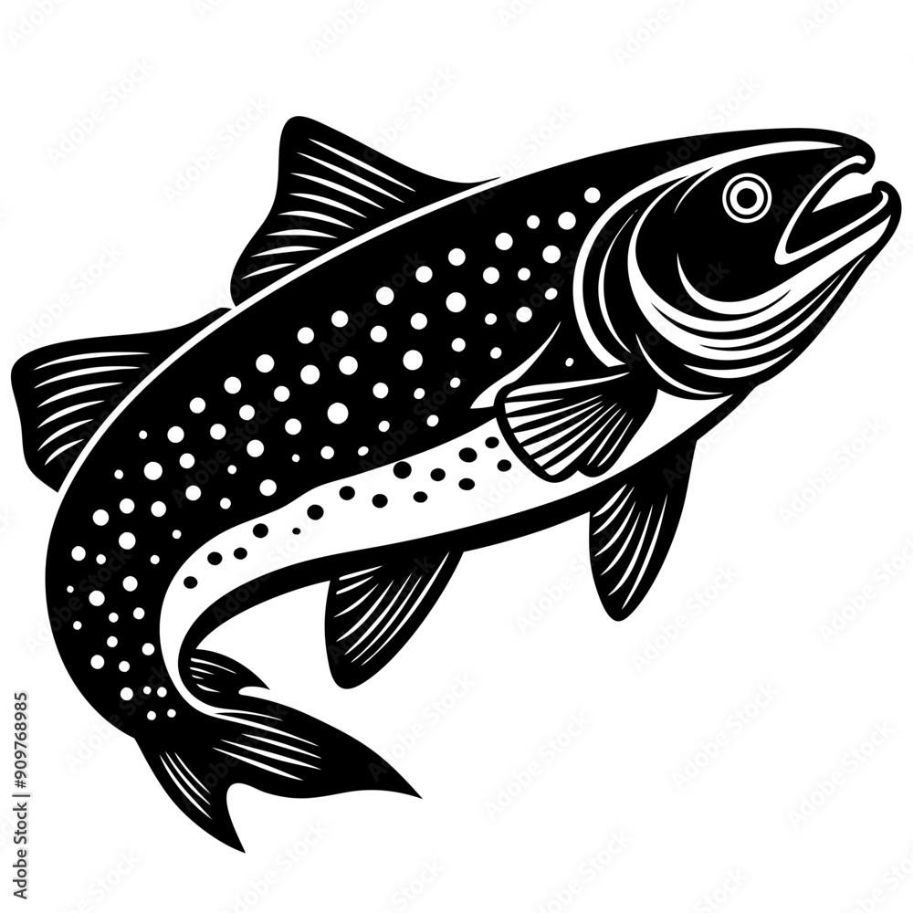 Fototapeta premium salmon fish silhouette