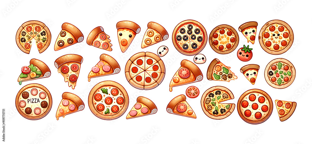 Clip art of various pizzas Clip art of various pizzas