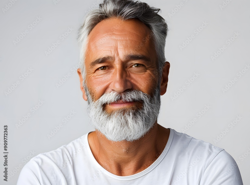 Portrait of a smiling mature man with a white beard Portrait of a smiling mature man with a white beard