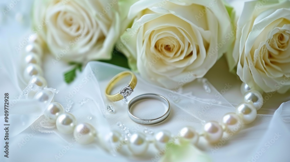 Wedding Rings and Roses, a Symbol of Love Wedding Rings and Roses, a Symbol of Love