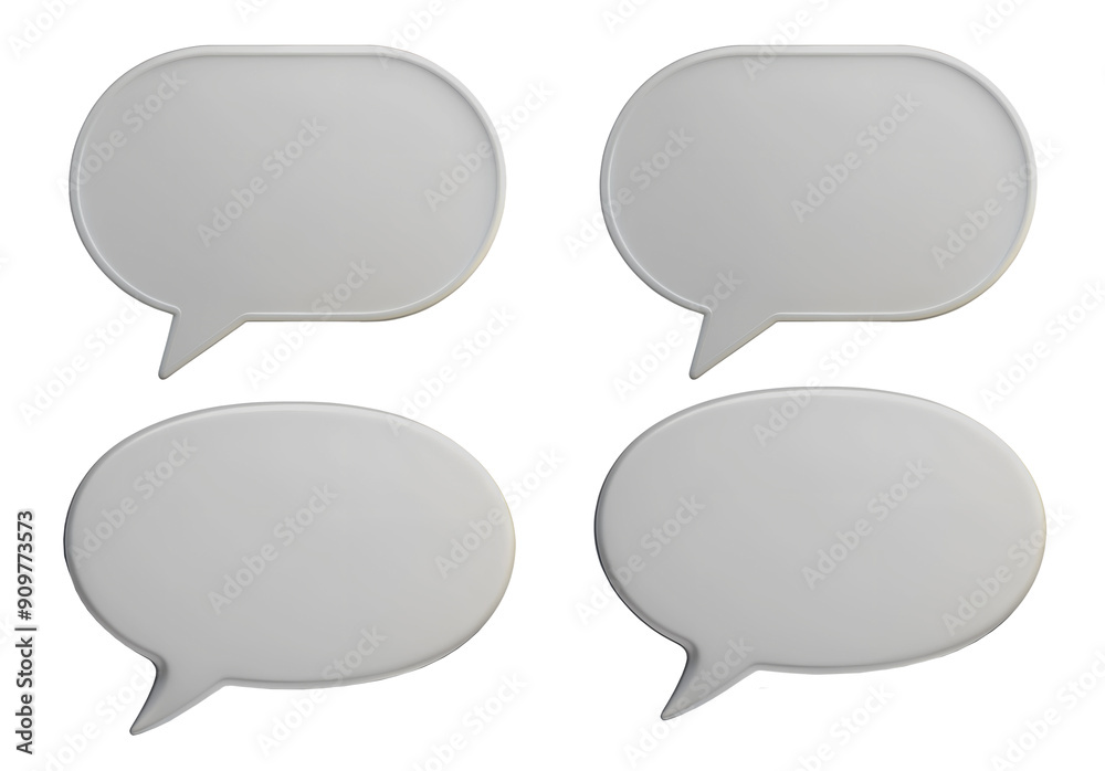 Set of message bubbles on a transparent background. Concept of advertising, thoughts and promotion Set of message bubbles on a transparent background. Concept of advertising, thoughts and promotion