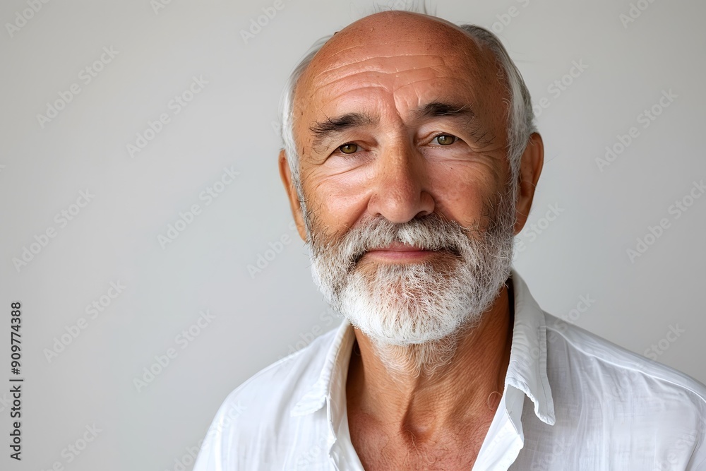 Portrait of a Smiling Elderly Caucasian Man with White Beard Portrait of a Smiling Elderly Caucasian Man with White Beard