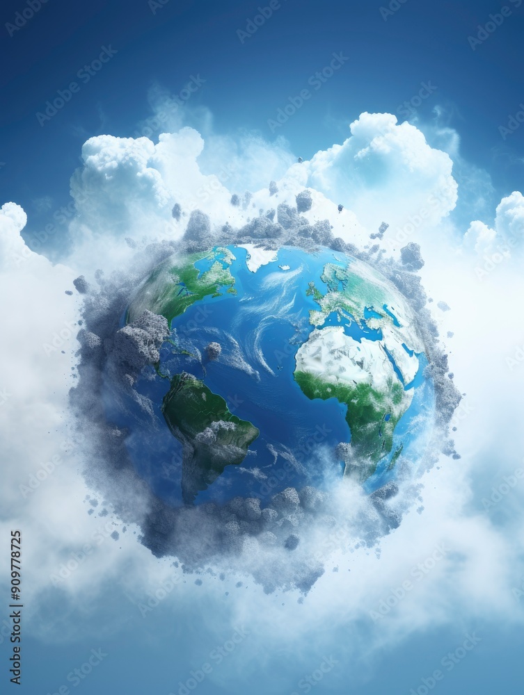 Naklejka premium background about World Ozone Day, 4k, photorealistic, copy-space with generative ai