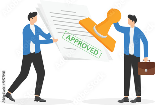 sheets of paper marked approved and rejected and stamp

