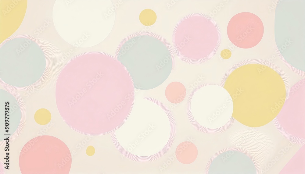 Pastel colored abstract background featuring overlapping circles Pastel colored abstract background featuring overlapping circles