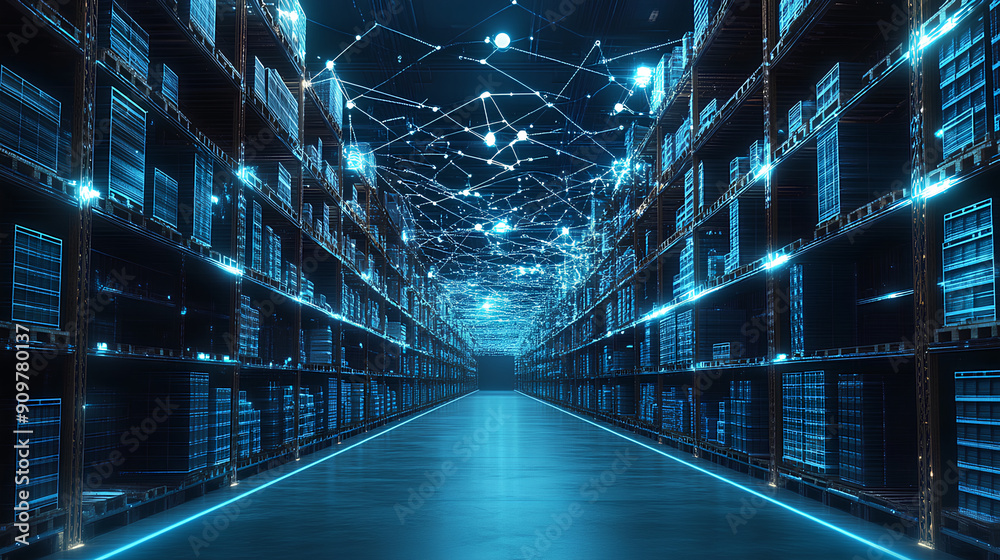 smart warehouse management system, featuring interconnected IoT devices that enable a seamless flow of information and facilitate predictive maintenance smart warehouse management system, featuring interconnected IoT devices that enable a seamless flow of information and facilitate predictive maintenance