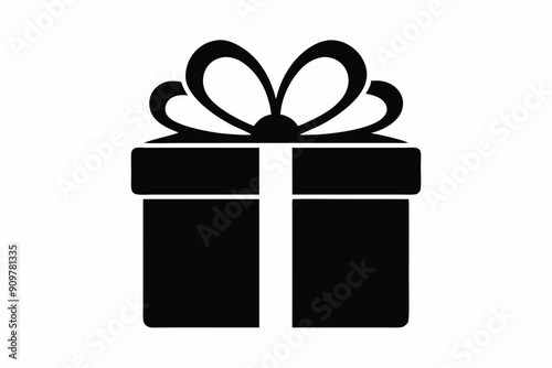 
Gift box icon Silhouette vector illustration, christmas gift box with ribbon
