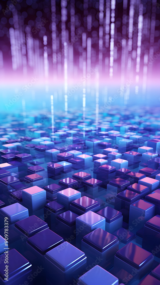 Fototapeta premium Digital purple and blue data graphic poster background