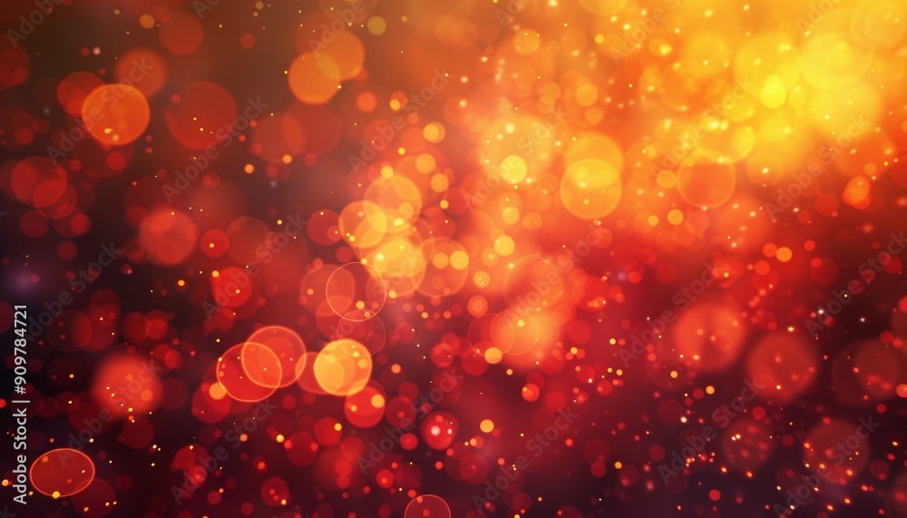 Abstract Background with Bokeh Defocused Orange and Red Lights, Festive Glow Abstract Background with Bokeh Defocused Orange and Red Lights, Festive Glow