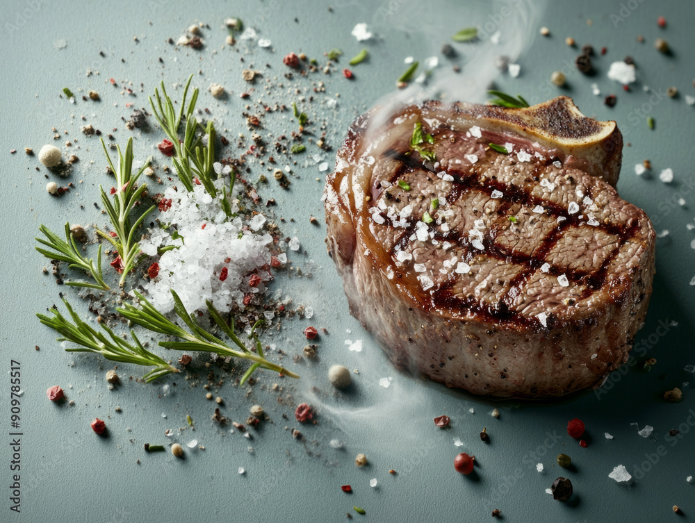 Φωτογραφία Close-up of grilled meat, showcasing its marbled texture and rich color