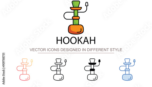 Hookah icon design with white background stock illustration