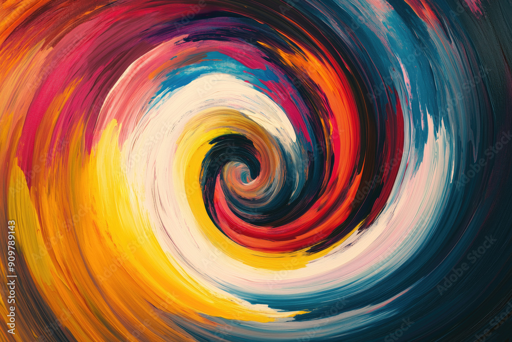 Spiral painting with colorful swirls Spiral painting with colorful swirls