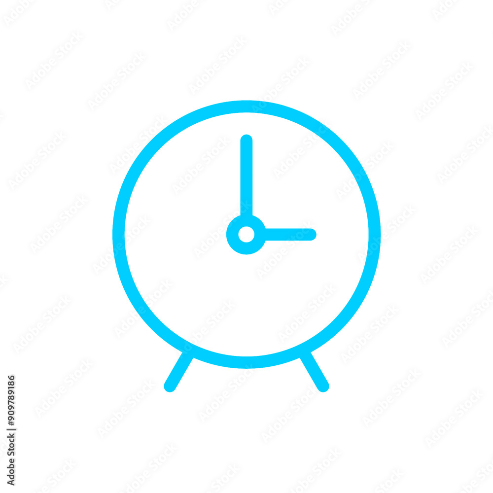 Blue alarm clock icon with simple and modern design Blue alarm clock icon with simple and modern design