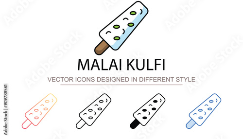 Malai Kulfi icon design with white background stock illustration