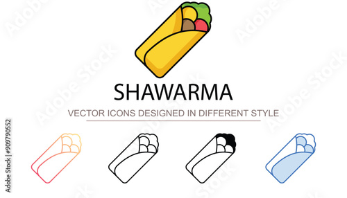 Shawarma icon design with white background stock illustration