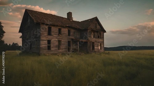 abandoned house in the fog