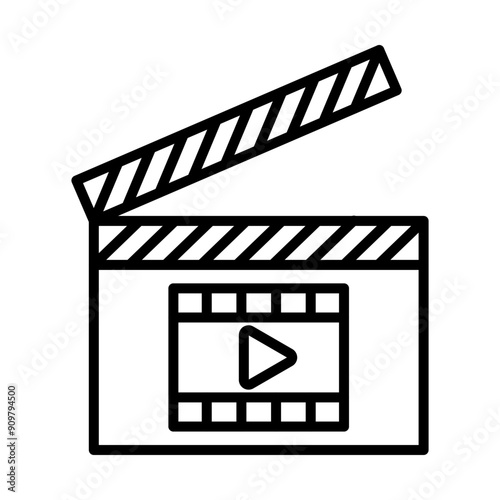 Movie Clapboard line icon