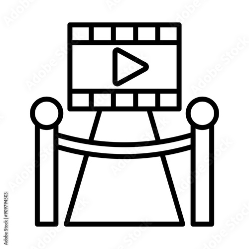 Movie Premiere line icon