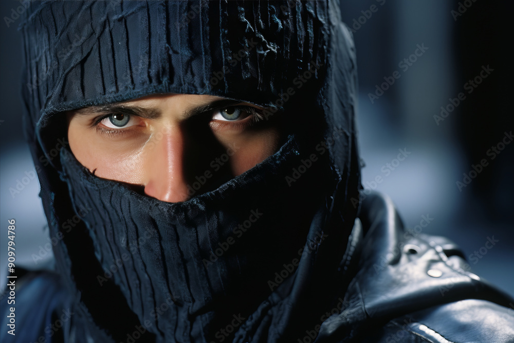 Handsome Arabian Bearded Man in Traditional Hooded Robe, Authentic Middle Eastern Portrait masked Handsome Arabian Bearded Man in Traditional Hooded Robe, Authentic Middle Eastern Portrait masked