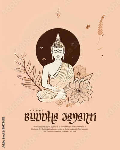 Bhagwan Lord Buddha Jayanti and buddha Purnima with Lord Mahavir Jayanti Social Media Post Banner 