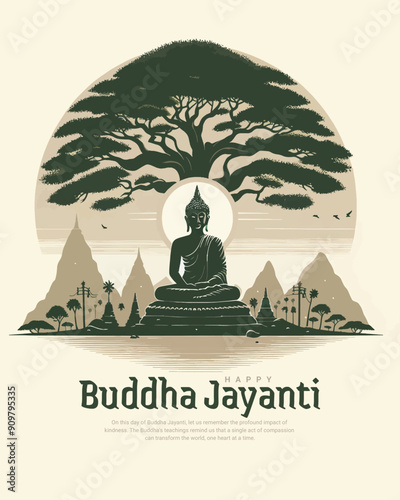 Bhagwan Lord Buddha Jayanti and buddha Purnima with Lord Mahavir Jayanti Social Media Post Banner 