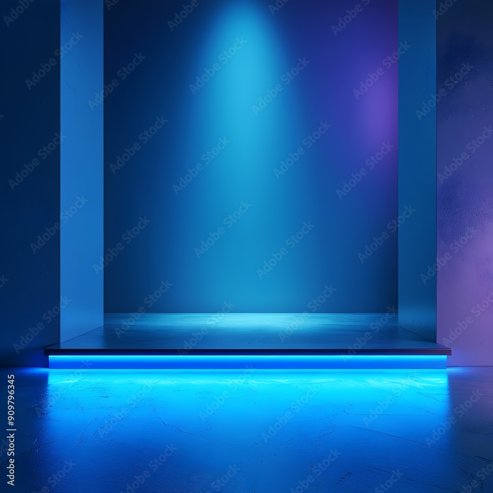 Neon Blue Backdrop with Subtle Gradient Lighting for Showcasing Sports Gear and Fitness Accessories Neon Blue Backdrop with Subtle Gradient Lighting for Showcasing Sports Gear and Fitness Accessories