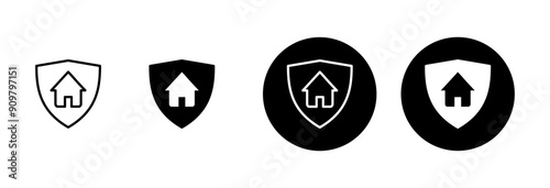 Home insurance icon vector isolated on white background. home protection icon