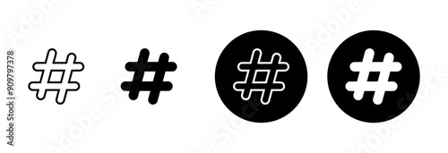 Hashtag icon vector isolated on white background. hashtag vector icon