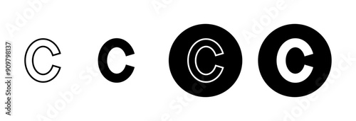 Copyright icon vector isolated on white background. copyright symbols