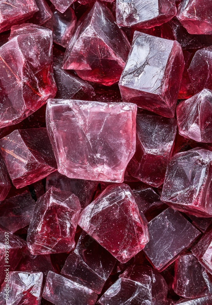 Vibrant red and pink gemstone crystals Vibrant red and pink gemstone crystals