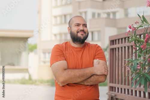 Bald indian Man Admiring