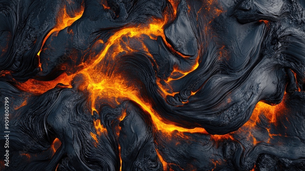 Detailed lava texture illustration, with intricate flow patterns viewed from above. Detailed lava texture illustration, with intricate flow patterns viewed from above.