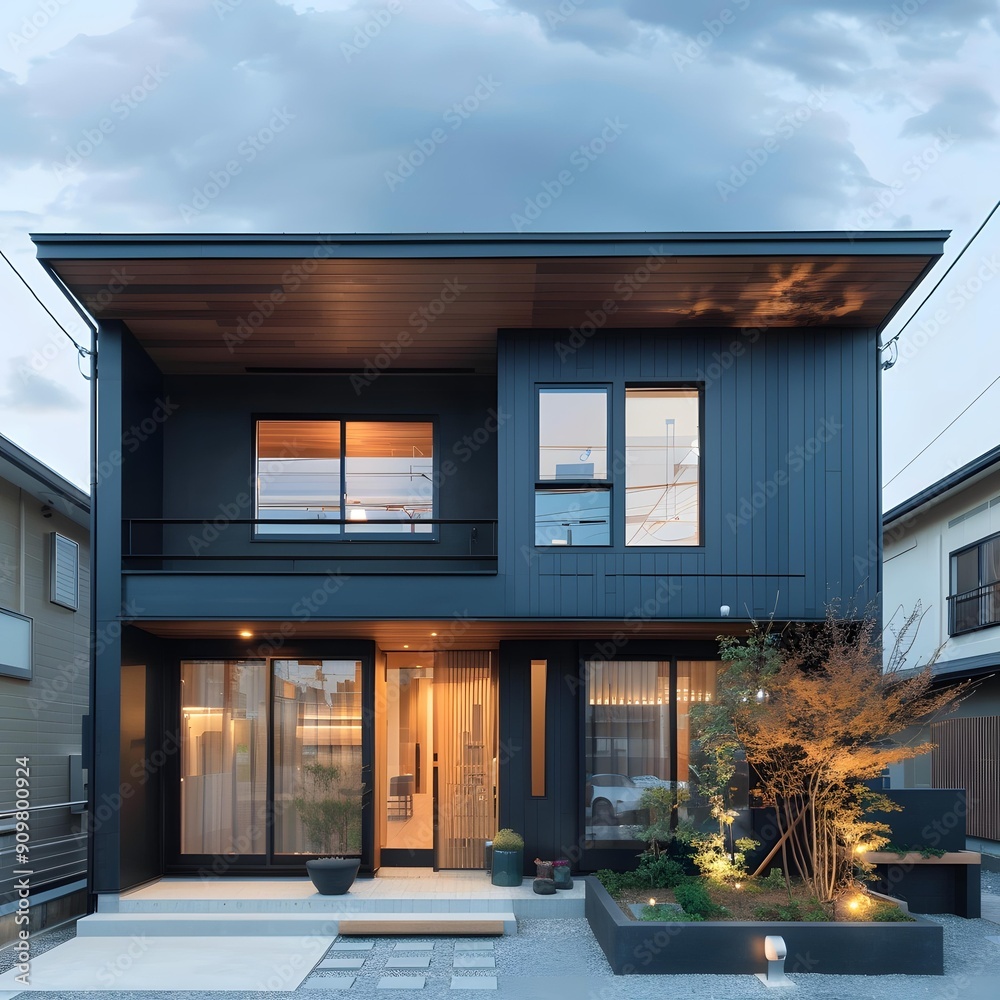 Modern Japanese Home with Black Exterior and Wooden Accents Modern Japanese Home with Black Exterior and Wooden Accents