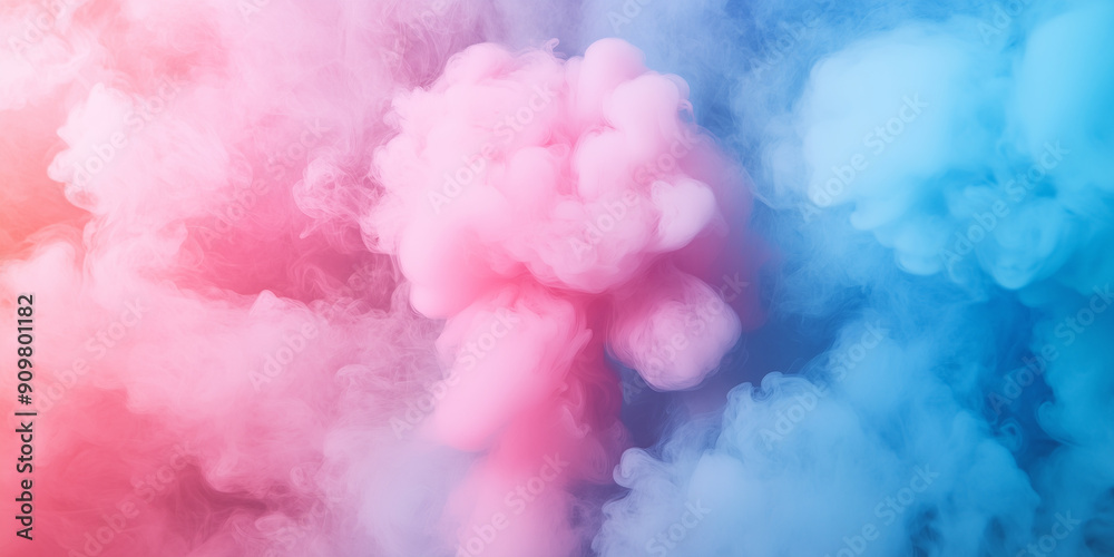 A stunning image featuring colorful pink and blue smoke blending together in an abstract fashion, creating a dreamy and ethereal visual effect for creative projects. A stunning image featuring colorful pink and blue smoke blending together in an abstract fashion, creating a dreamy and ethereal visual effect for creative projects.