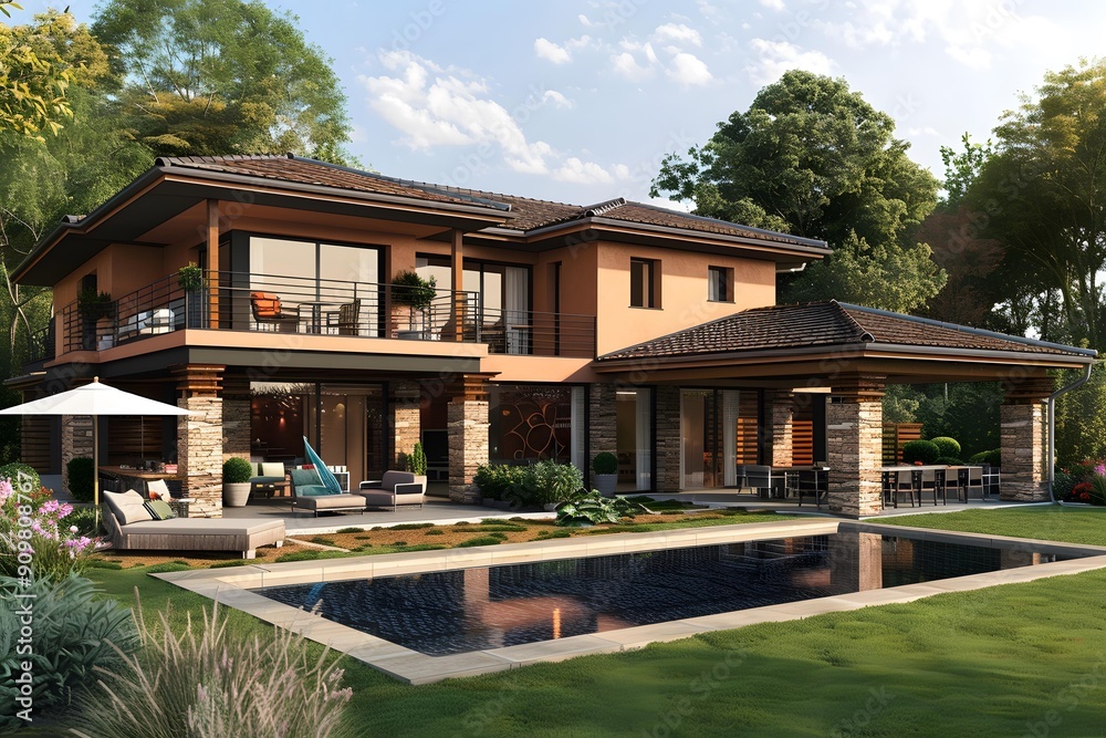 Modern House with Swimming Pool and Landscaping Modern House with Swimming Pool and Landscaping