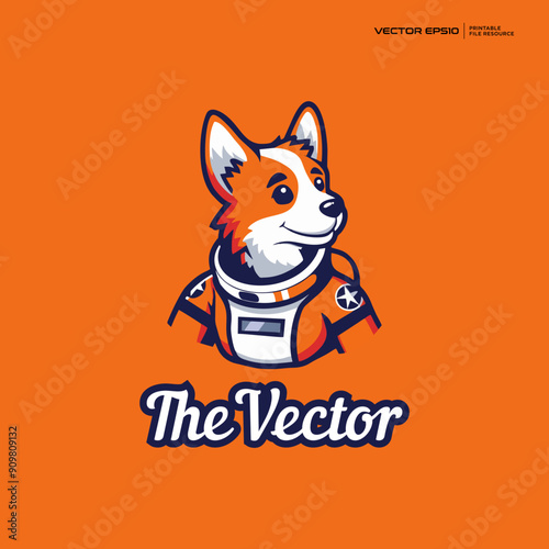 Dog astronaut vector, logo, character, cartoon, illustration, eps10
