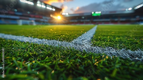 Football Field at Sunset