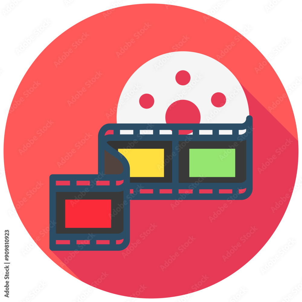 Φωτογραφία Film Reel rounded multi color icon, related to movie and cinema theme