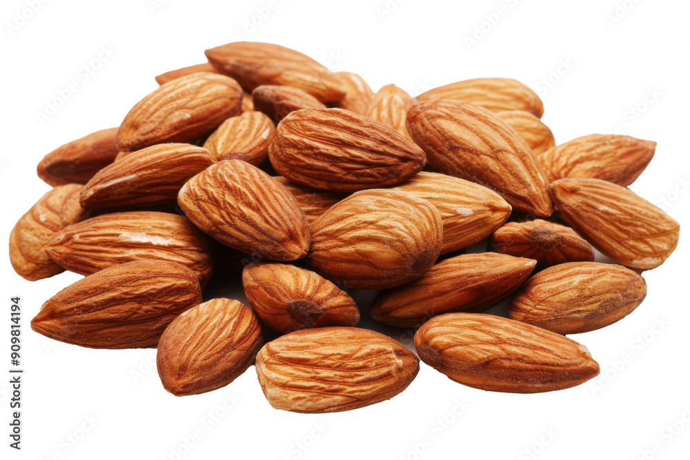 almonds on white background