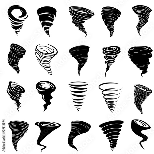 Tornado icon vector set. Whirlwind illustration sign collection. Twister symbol. Hurricane logo.