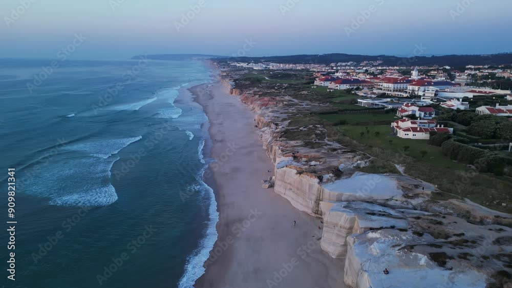 beautiful pink sunset on the portuguese coast beautiful pink sunset on the portuguese coast