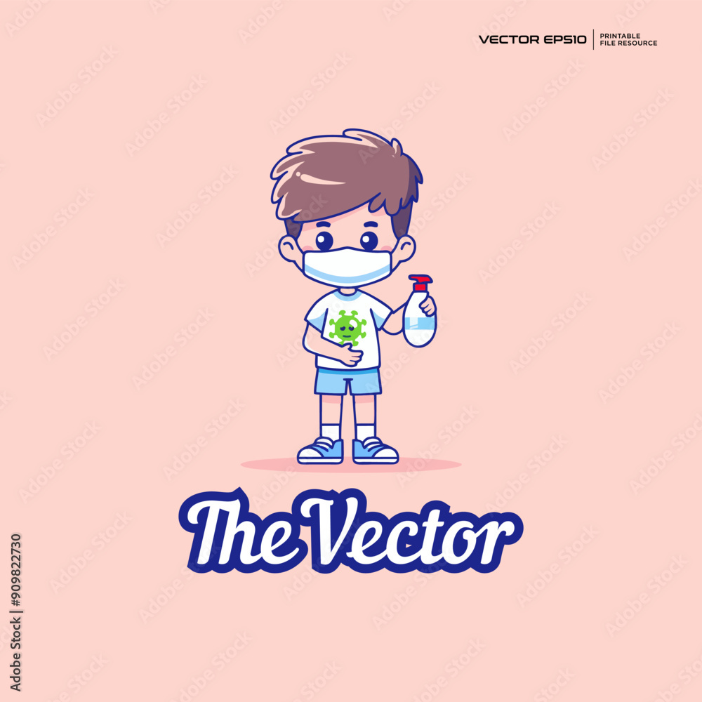Hygienic boy vector, logo, character, cartoon, illustration, eps10 Hygienic boy vector, logo, character, cartoon, illustration, eps10