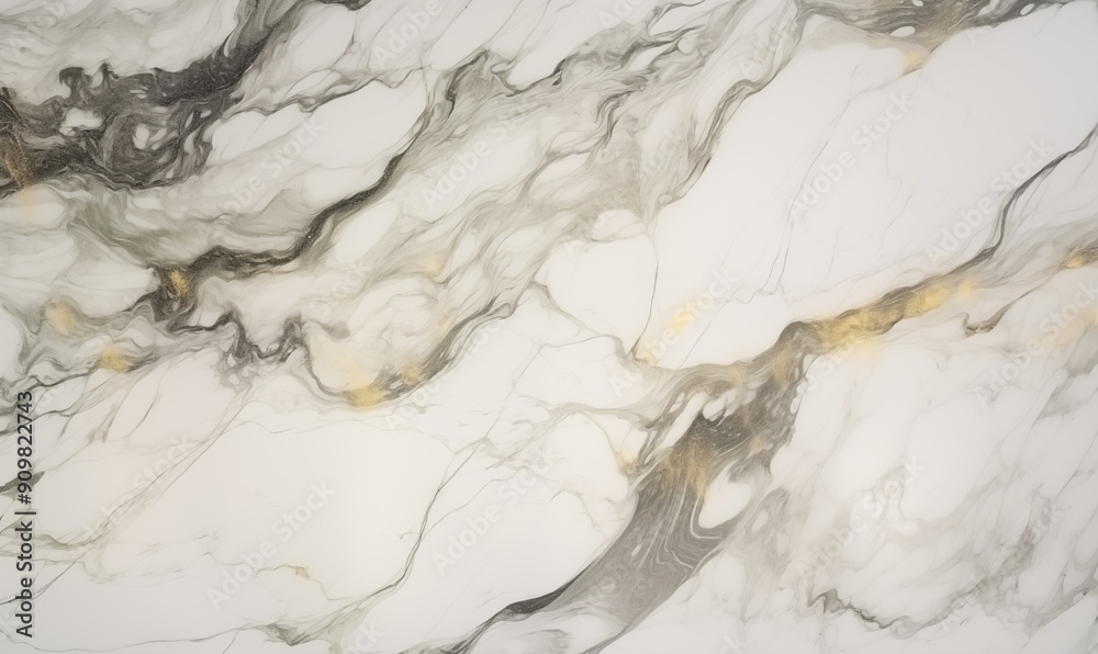 Fototapeta premium Soft white marble background with delicate gray and gold veins, ideal for luxurious interiors and modern designs.