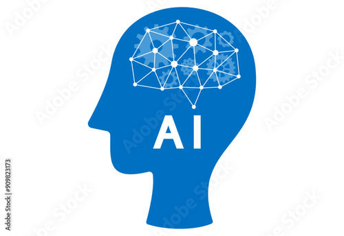 AI。人工知能。テクノロジー。横顔。