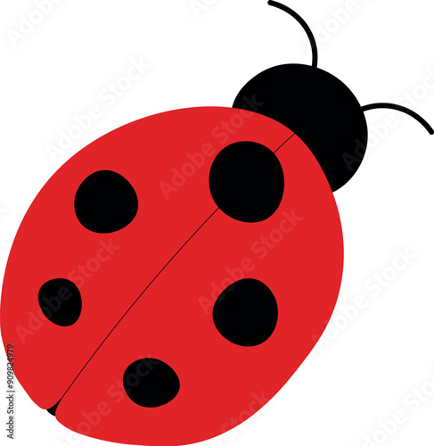 Hand drawn cartoon ladybug illustration