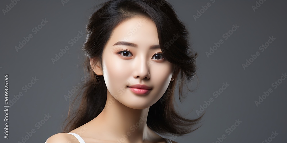 얼굴 관리, 얼굴 트리트먼트, 미용, 뷰티 및 스파, 아시아 여성 초상화. 얼굴 관리, 얼굴 트리트먼트, 미용, 뷰티 및 스파, 아시아 여성 초상화.